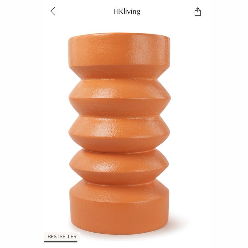 Hkliving bijzettafel oranje, Minder dan 55 cm, Rond, Zo goed als nieuw, Ophalen