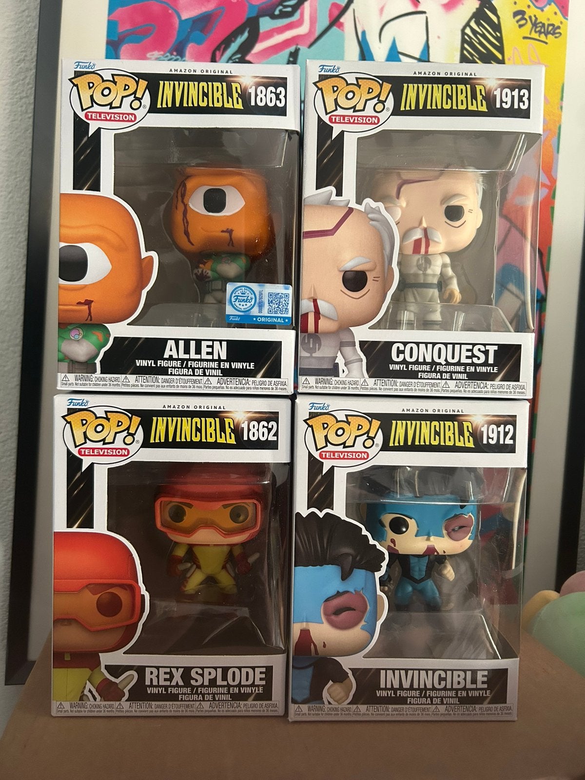 Funko pop! Invincible 4-Pack: Conquest, Allen, Invincible, Ophalen, Zo goed als nieuw