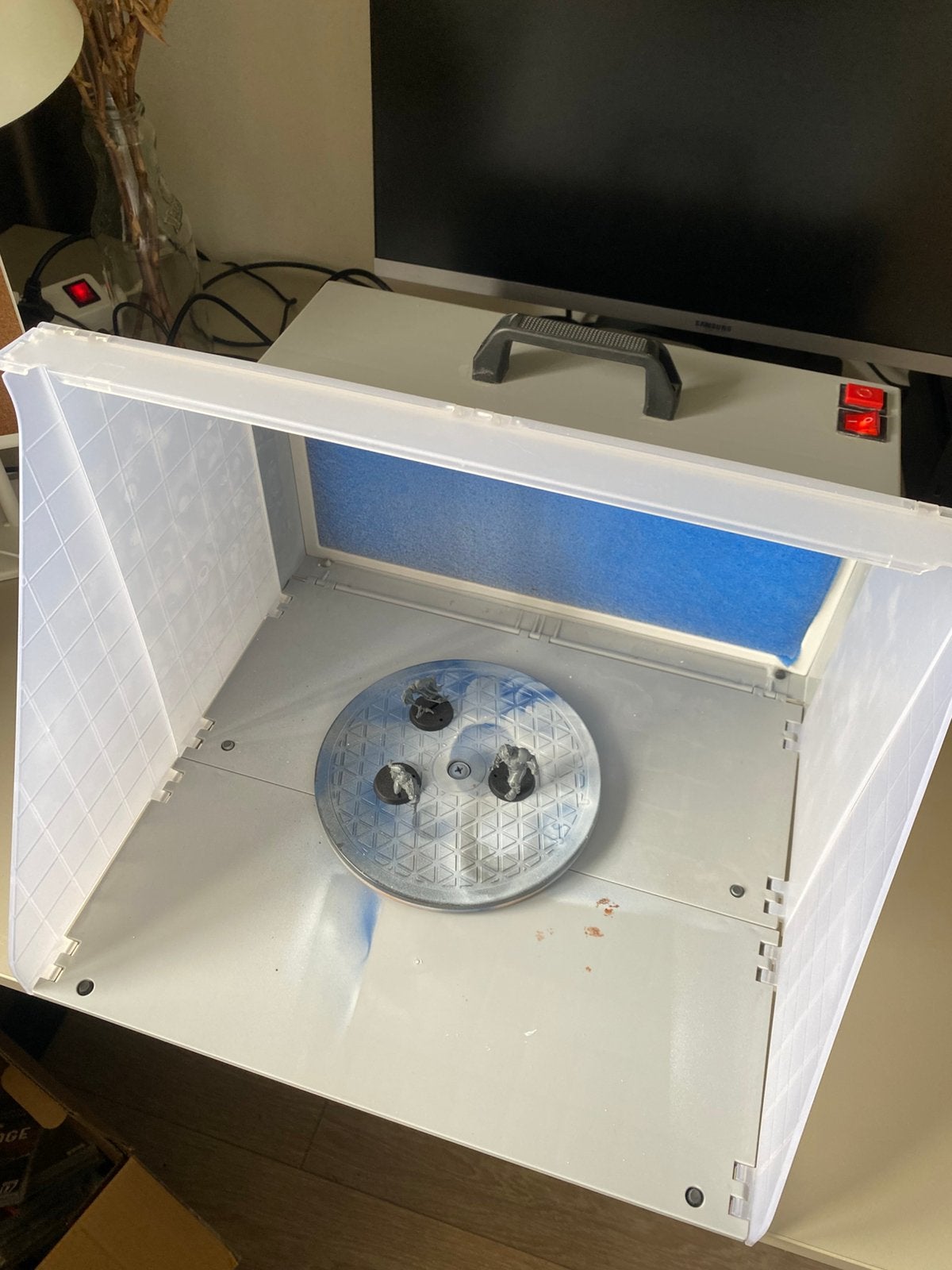 Foldable spray booth with extraction fan, Ophalen of Verzenden