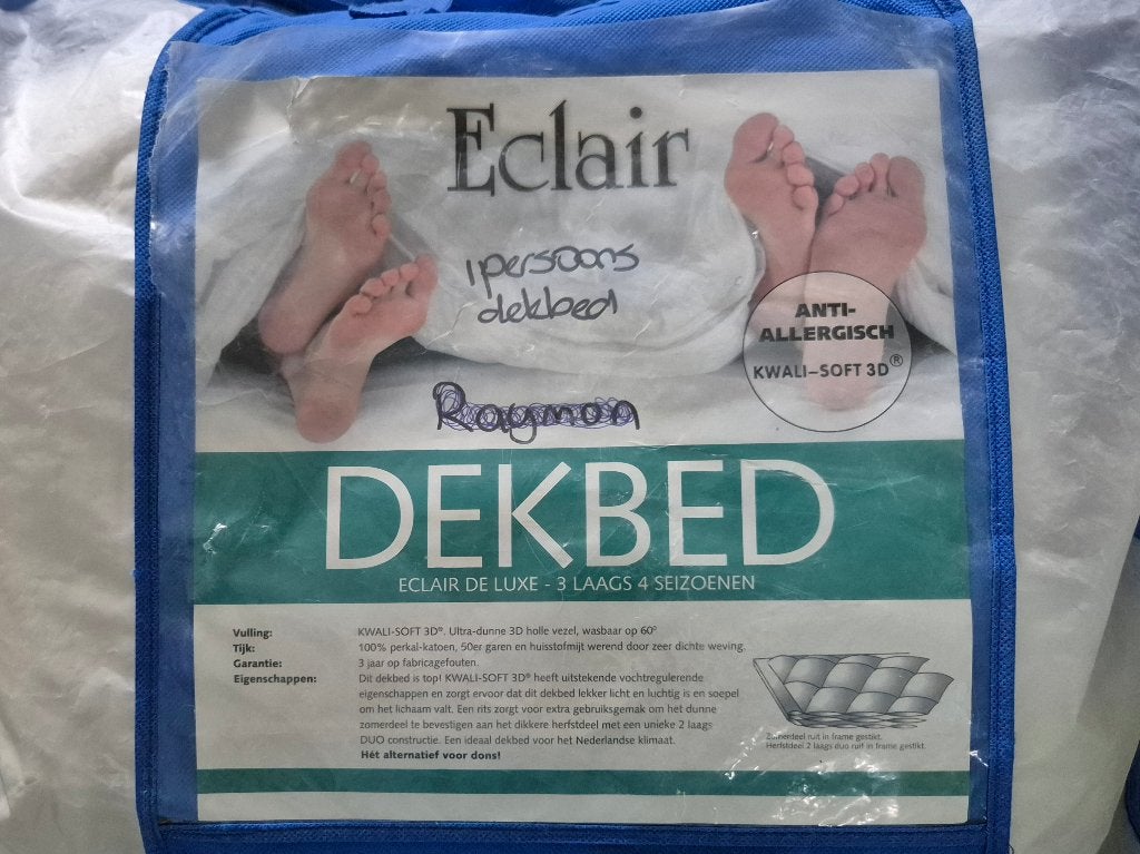 Dekbed Eclair 1 persoons anti-allergisch, Ophalen, Gebruikt, Eenpersoons, Wit