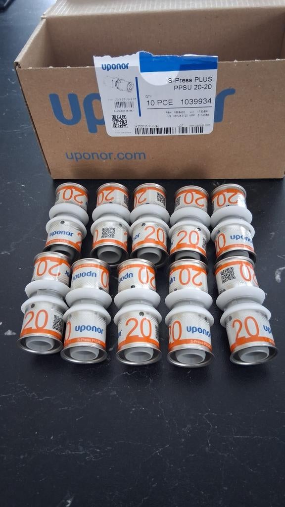 10x Uponor S-Press Plus perskoppelingen 20mm sok model, Minder dan 30 cm, Overige typen, Nieuw, Minder dan 60 cm