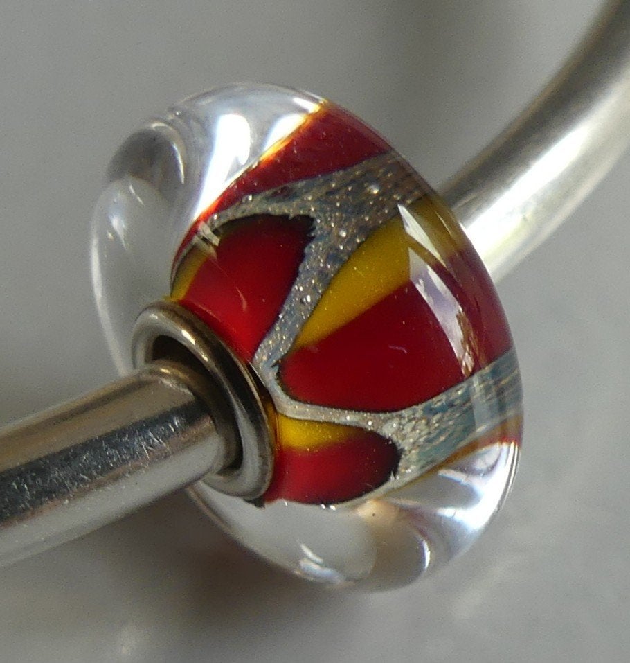 Trollbeads **LIMITED** rood/gele bead ( KERSTLIEFDE set), -, Verzenden, -, Zo goed als nieuw