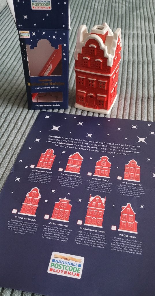 1 Postcode loterij huisje, Dokkumer huisje nr 7 met lichtje, Diversen, Kerst, Ophalen of Verzenden, Nieuw
