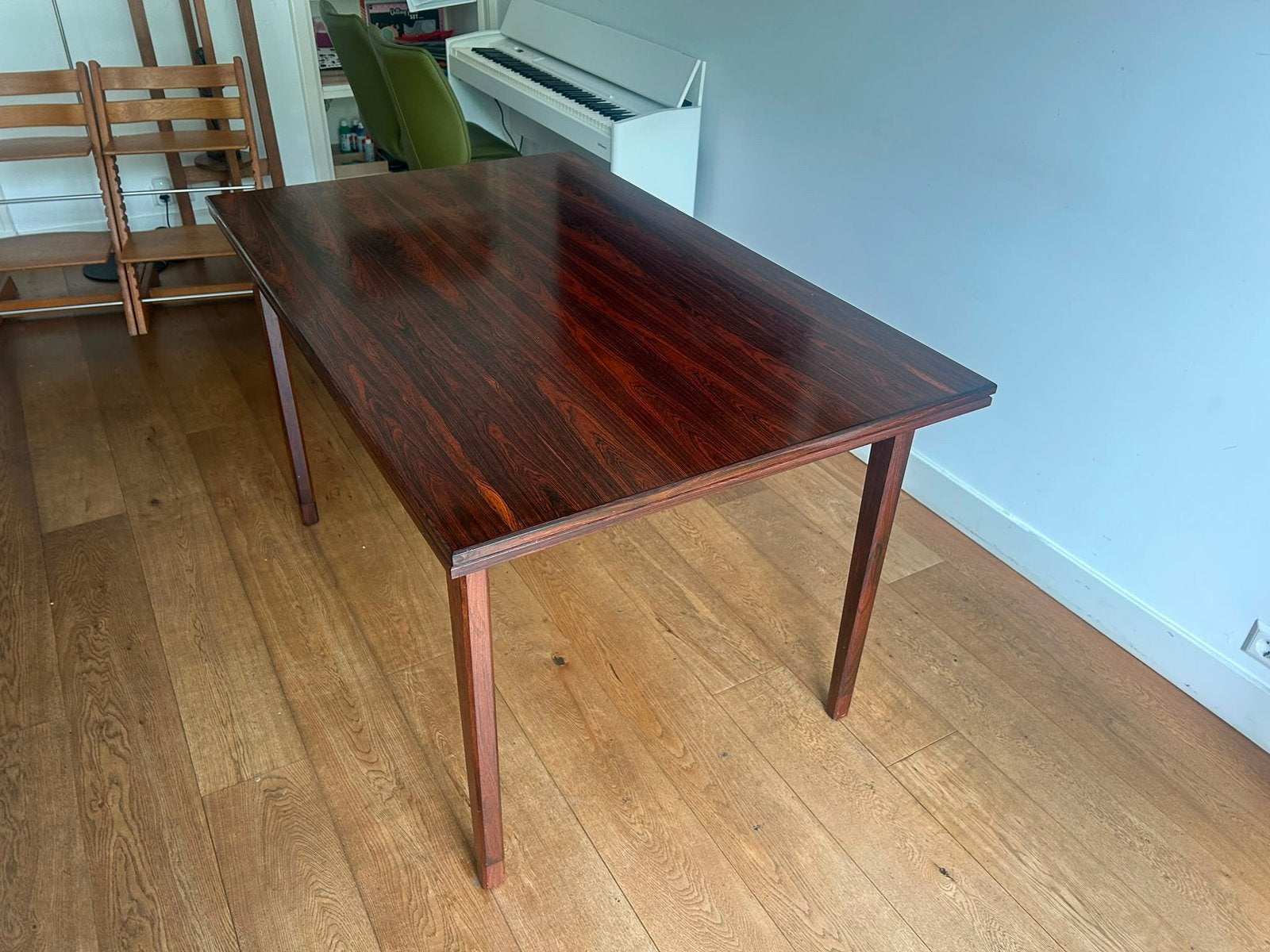 Rio pallisander rosewood eettafel uitschuiftafel design, Ophalen, 200 cm of meer, 50 tot 100 cm, Zo goed als nieuw