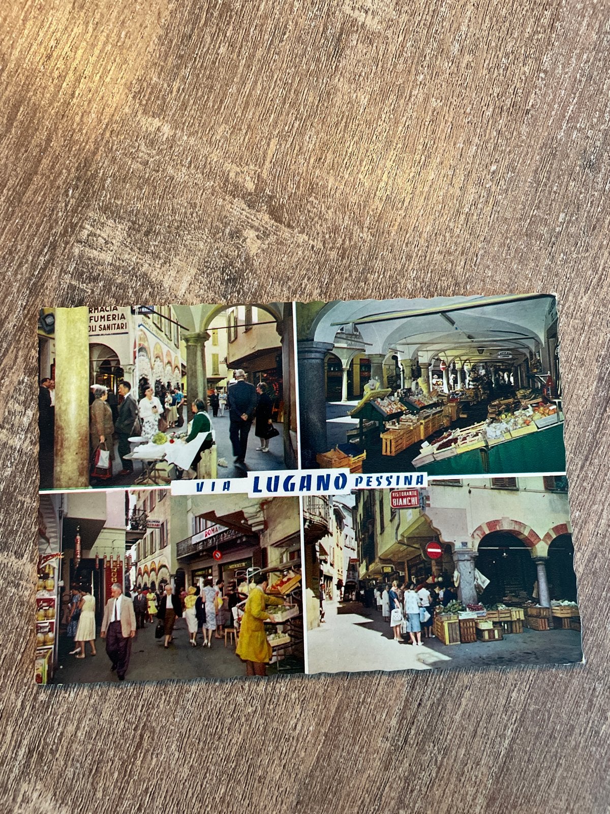 Vintage Ansichtkaart Lugano, Via Pessina - Zwitserland, Ophalen of Verzenden, 1960 tot 1980, Gelopen, Overig Europa