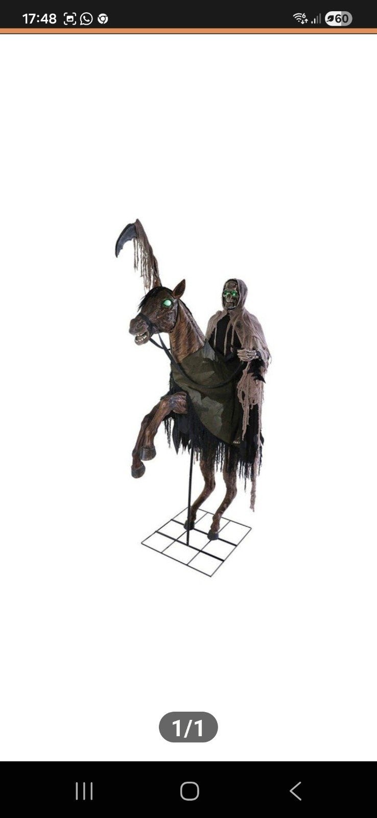 Griezelige Dood op Paard Halloween Decoratie, Ophalen of Verzenden, Nieuw, Versiering, Halloween of Griezel