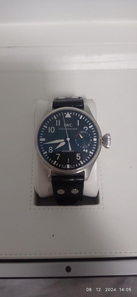 IWC Schaffhausen Big Pilot's Watch 7-Day Gangreserve, Overige merken, Leer, Staal, Polshorloge