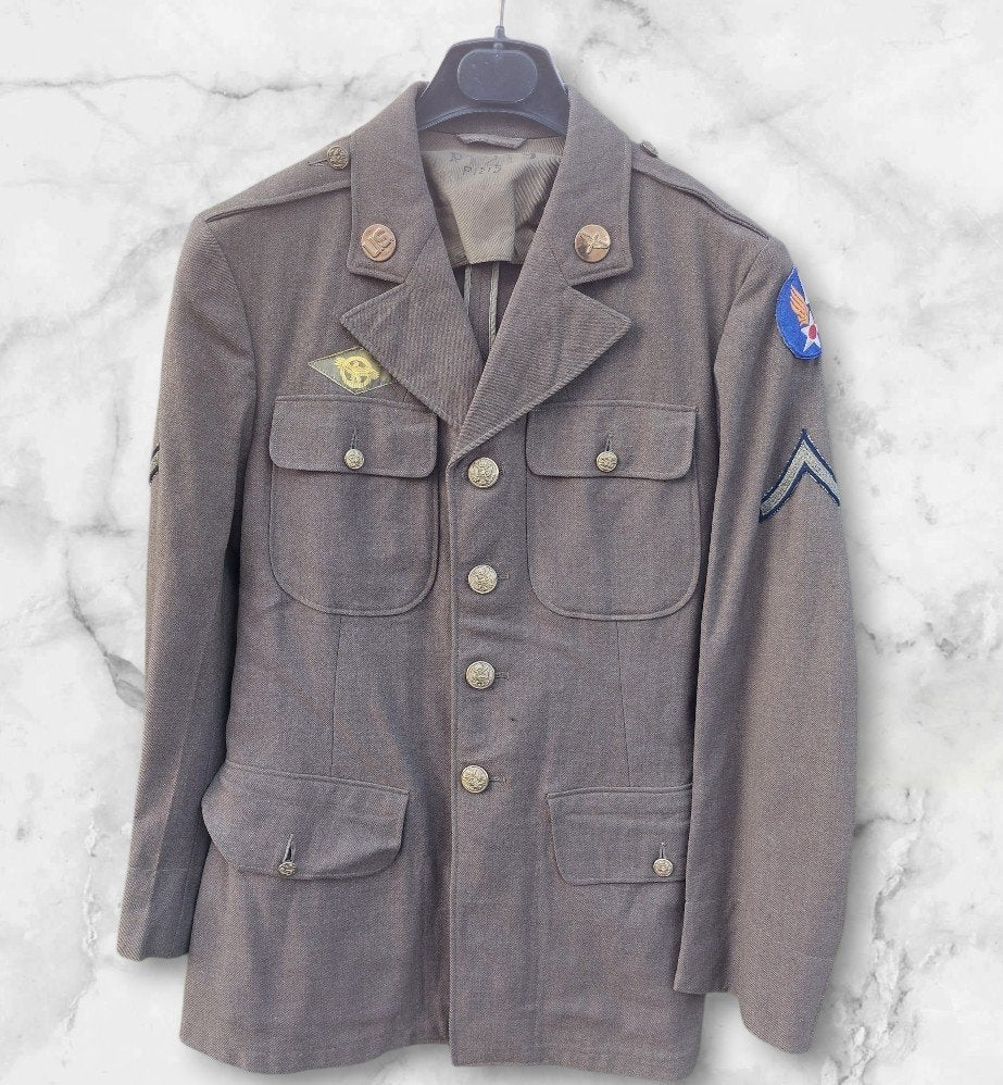USAAF WO2 First Air Force Class A Uniformjasje, Ophalen of Verzenden, Luchtmacht, Amerika, Kleding of Schoenen
