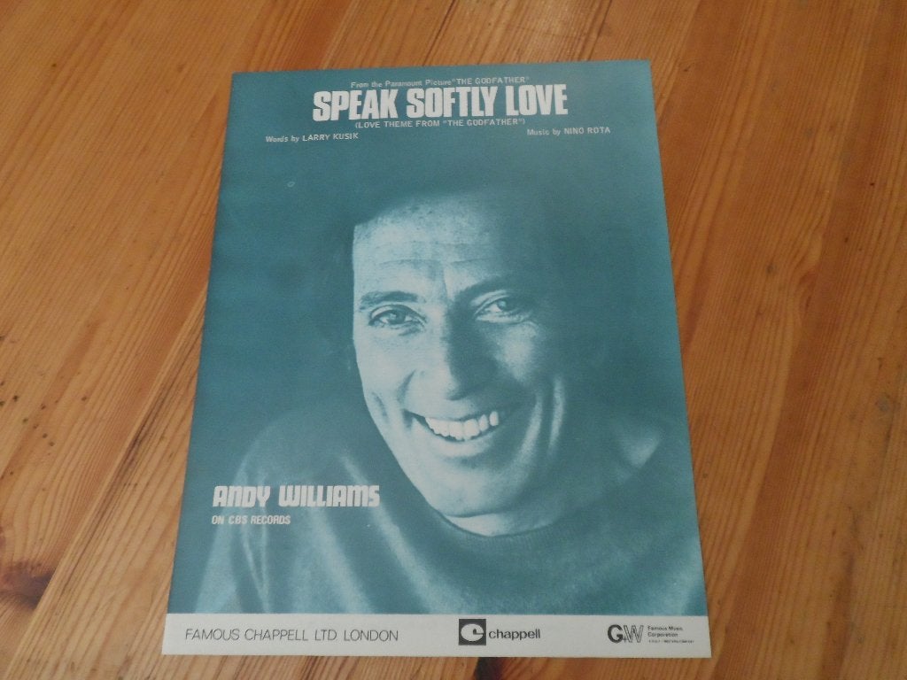 Speak softly love - andy williams - rota / kusik, Gitaar, Ophalen of Verzenden, Zo goed als nieuw, Artiest of Componist