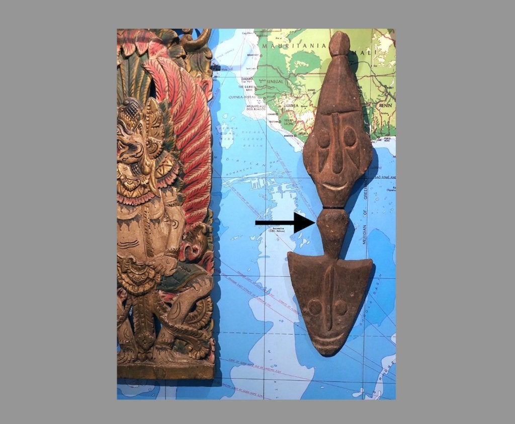 Ceremoniële haak Pora Pora Papua Nieuw-Guinea (170725-02), Antiek en Kunst, Hout, 52 cm, Papoea-Nieuw-Guinea, Ophalen of Verzenden