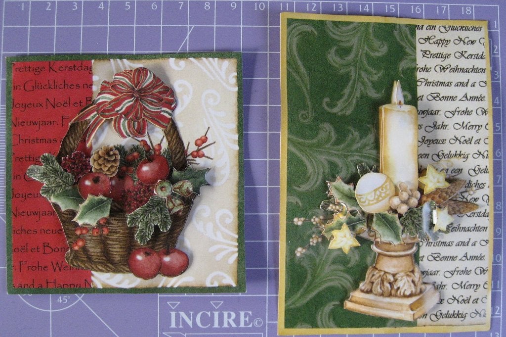 2 Kerstkaarten met 3D-effect - Handgemaakt, Ophalen of Verzenden, Nieuw, Kerst, Blanco kaart of Basiskaart