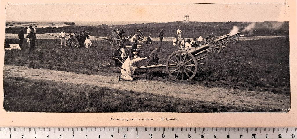 Leger 1908: vuuroefening met de nieuwe 12 cm houwitser, Verzenden, Voor 1940, Gebruikt, Overige onderwerpen