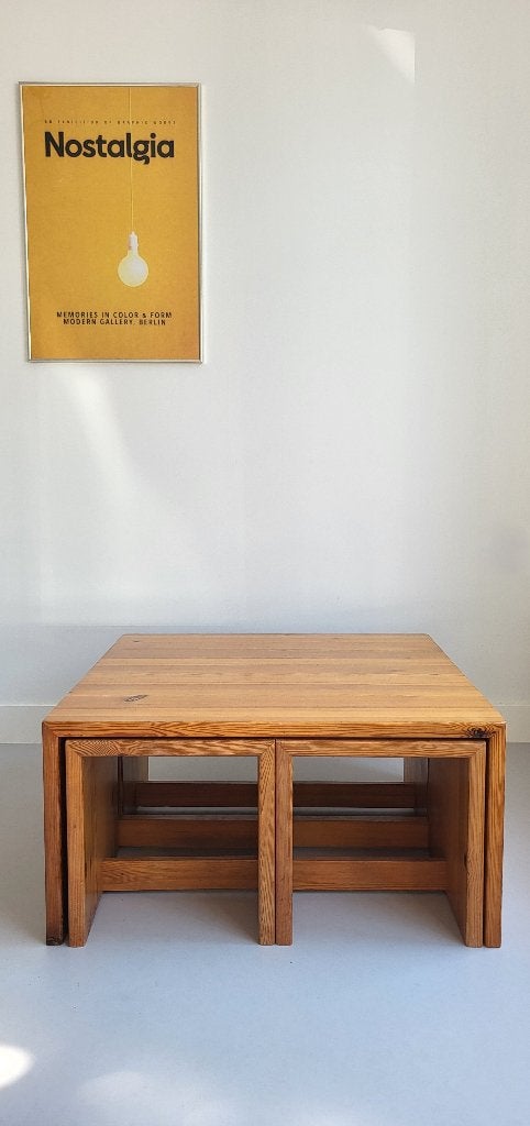 Vintage Scandinavische nesting salontafelset – jaren 70, Ophalen, Gebruikt, 100 tot 150 cm, 50 tot 100 cm