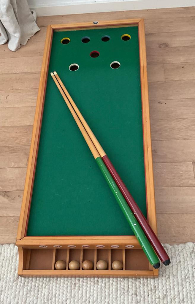 Vintage tafelbiljartspel, Sport en Fitness, Biljarten en Poolen, Ophalen, Gebruikt, Overige typen