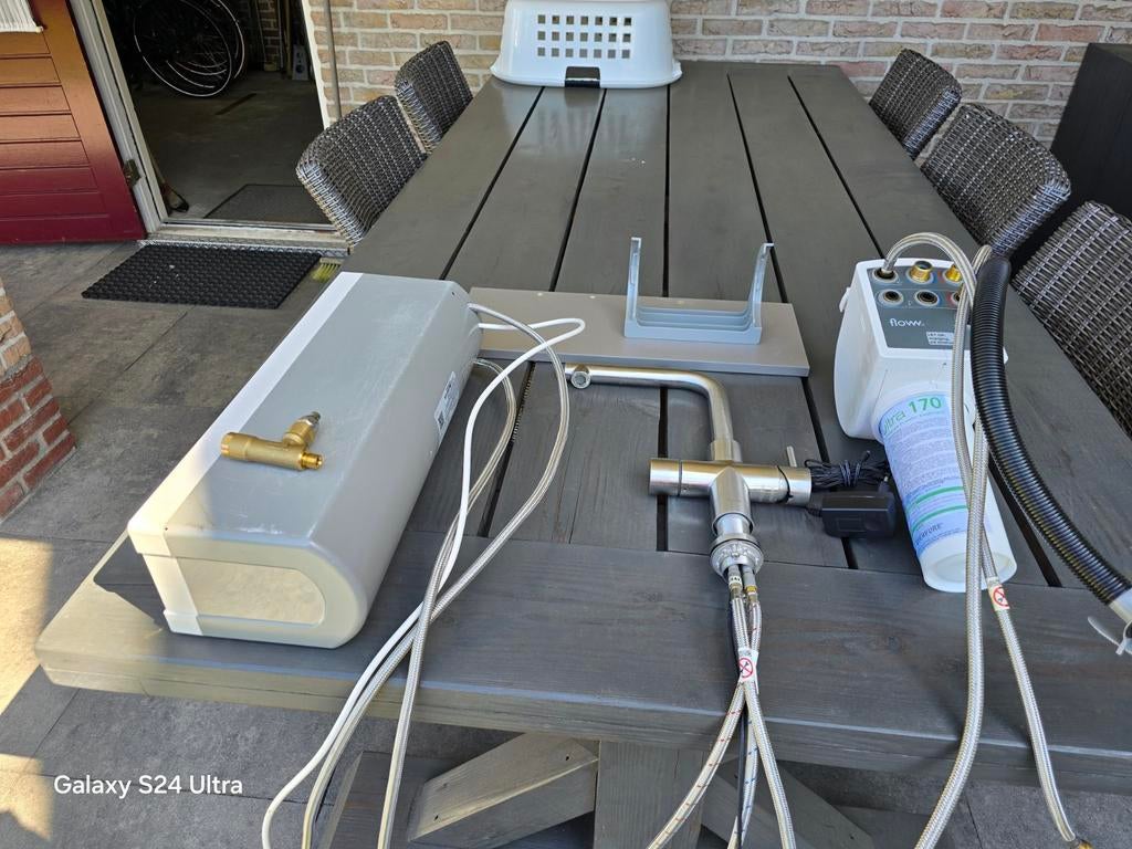 Franke Flow kokend waterkraan met boiler (defect) en filter, Ophalen of Verzenden, Gebruikt, Rvs, Kraan