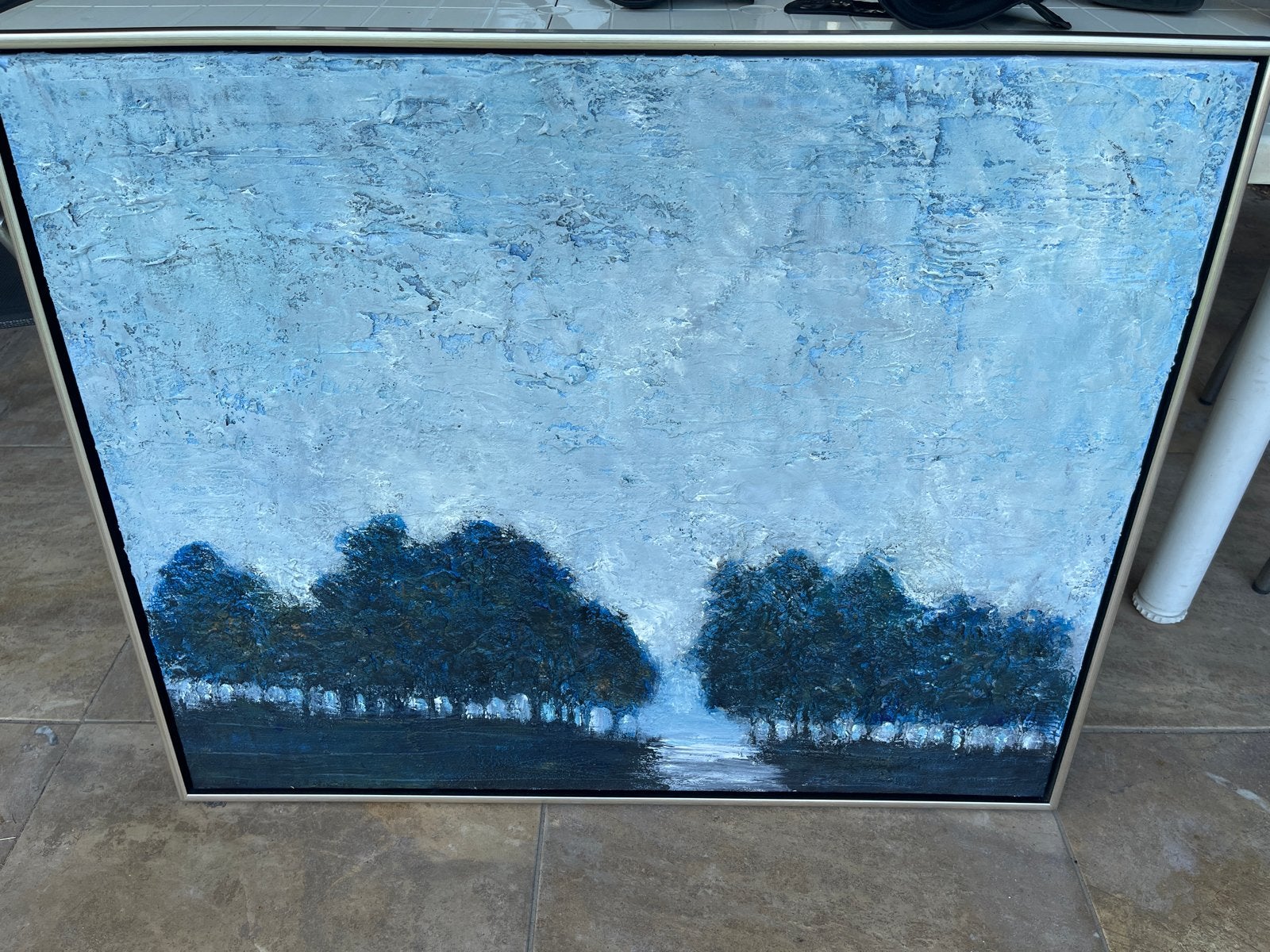 Schilderij 'Maaslandschap 15' van Wally Thissen, Antiek en Kunst, Ophalen of Verzenden