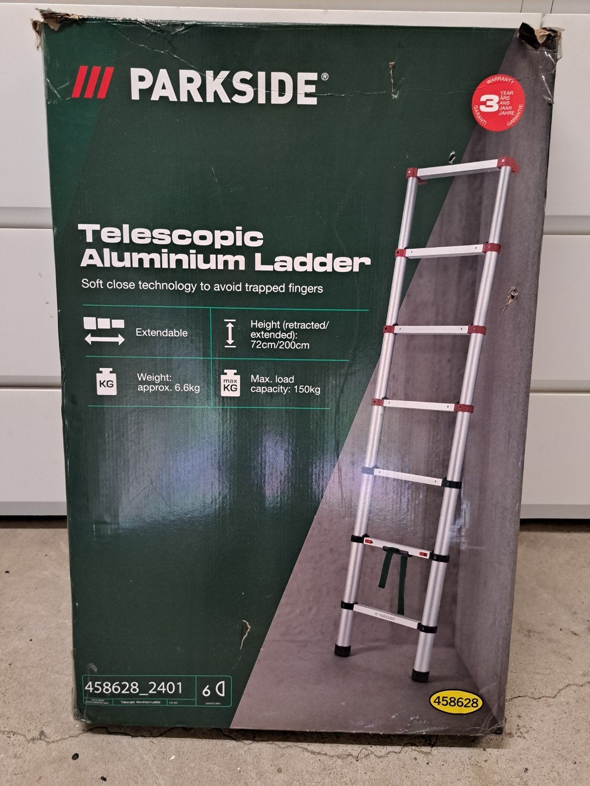 Aluminium telescoop ladder, Doe-het-zelf en Verbouw, Ophalen, Zo goed als nieuw, Ladder, Opvouwbaar of Inschuifbaar
