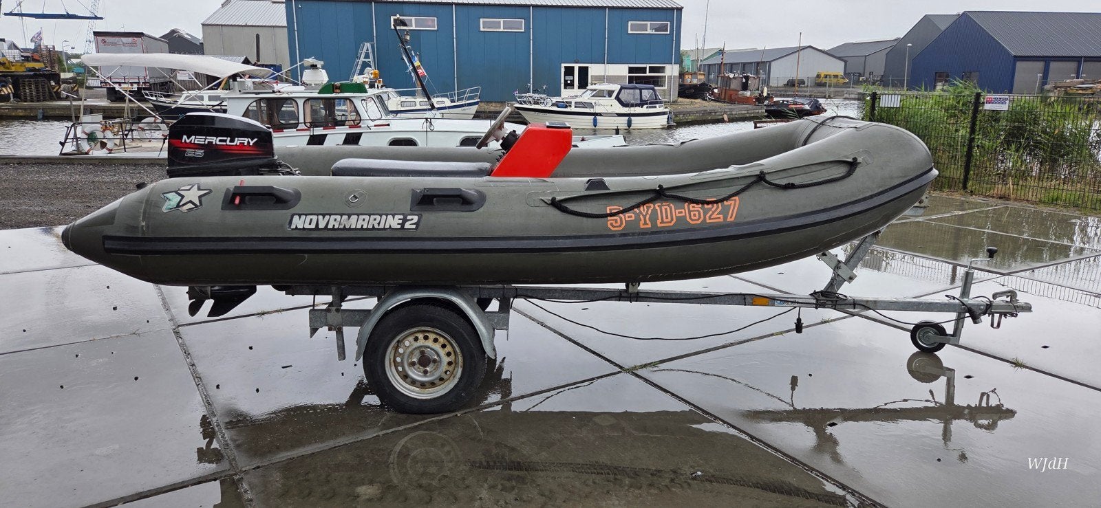 Novamarine 2 RH400 RIB met 25 PK Mercury, Ophalen, Buitenboordmotor, Stuurconsole, Mercury