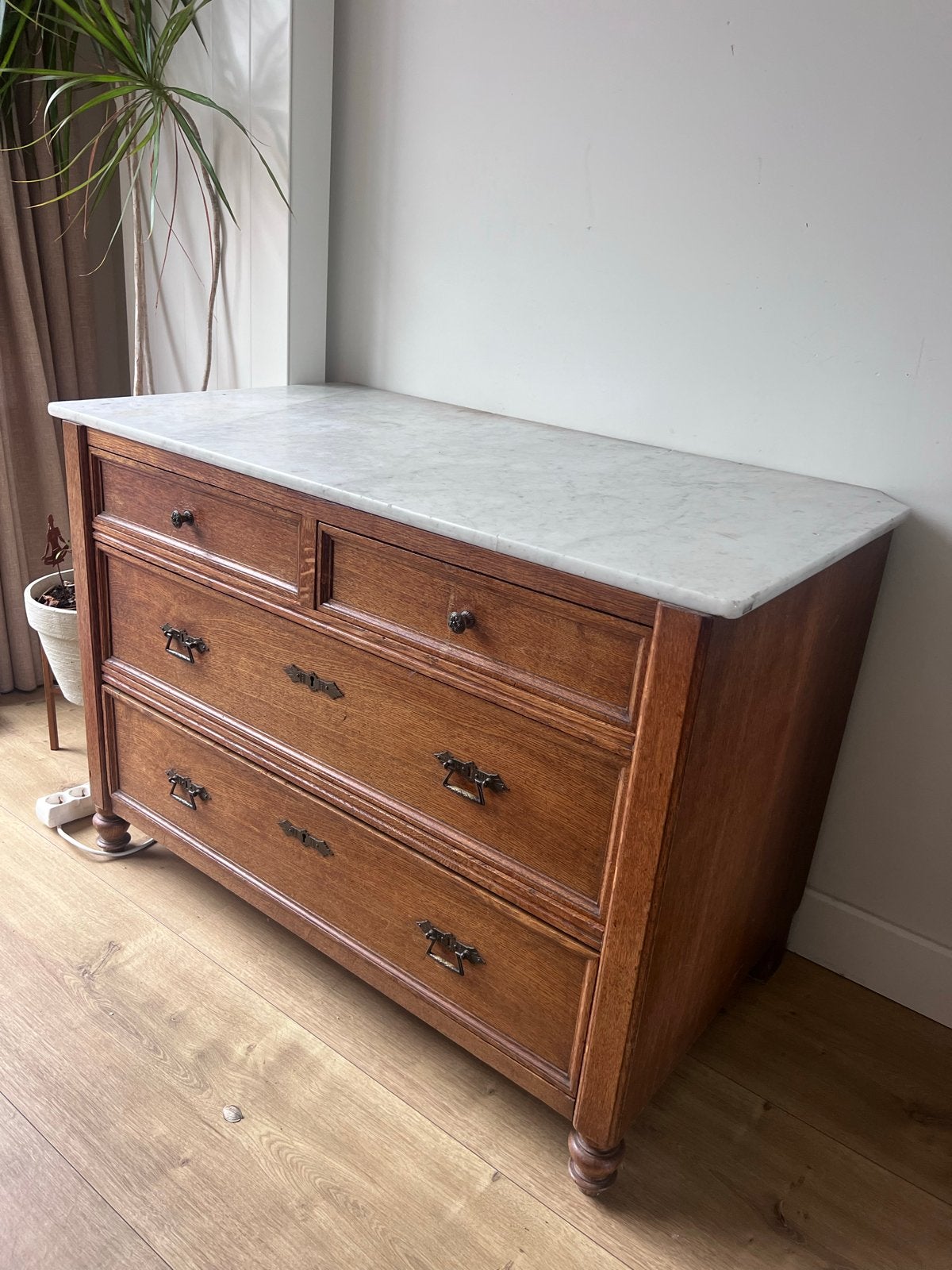 Antieke (commode) ladekast met marmeren blad, Antiek en Kunst, Antiek | Meubels | Kasten, Ophalen
