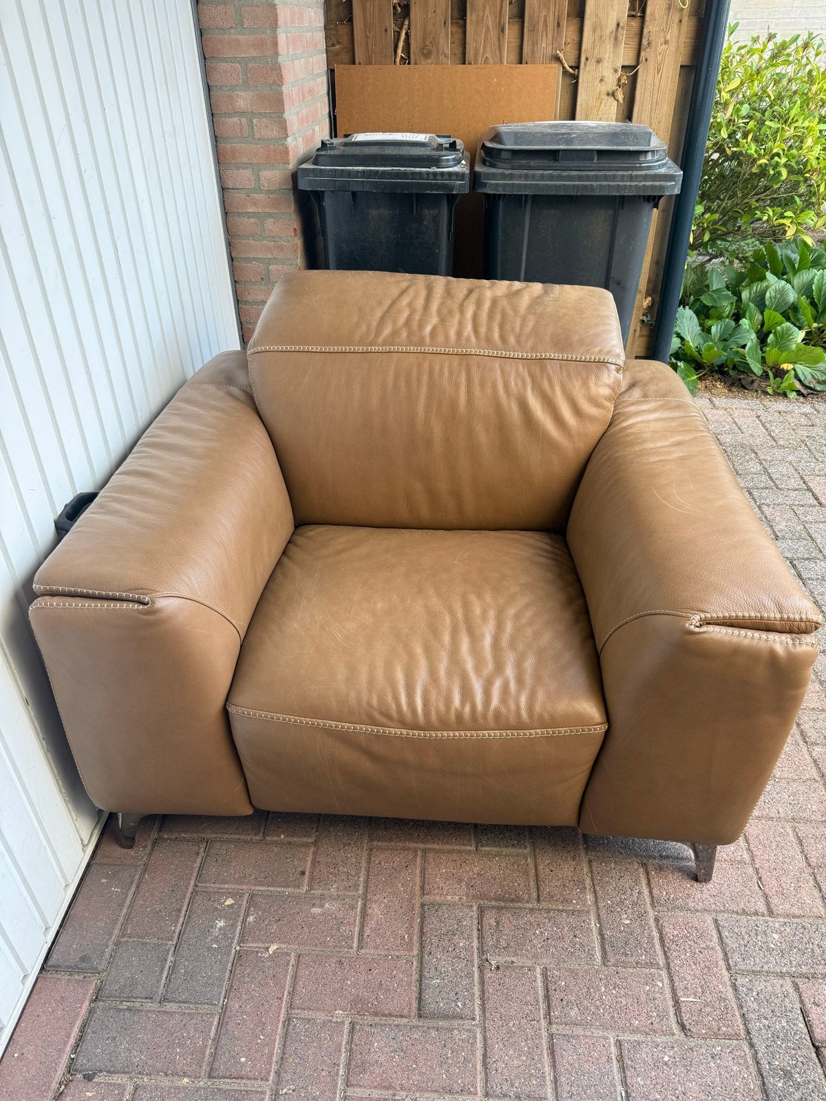 Natuzzi fauteuil - Comfortabele leren stoel, Huis en Inrichting, Ophalen, Gebruikt, Leer, 100 tot 125 cm