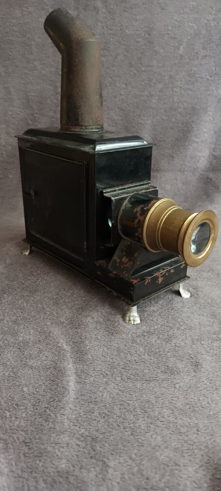 Antieke Toverlantaarn met Glasplaten - Magische Projector, Ophalen of Verzenden, Gebruikt