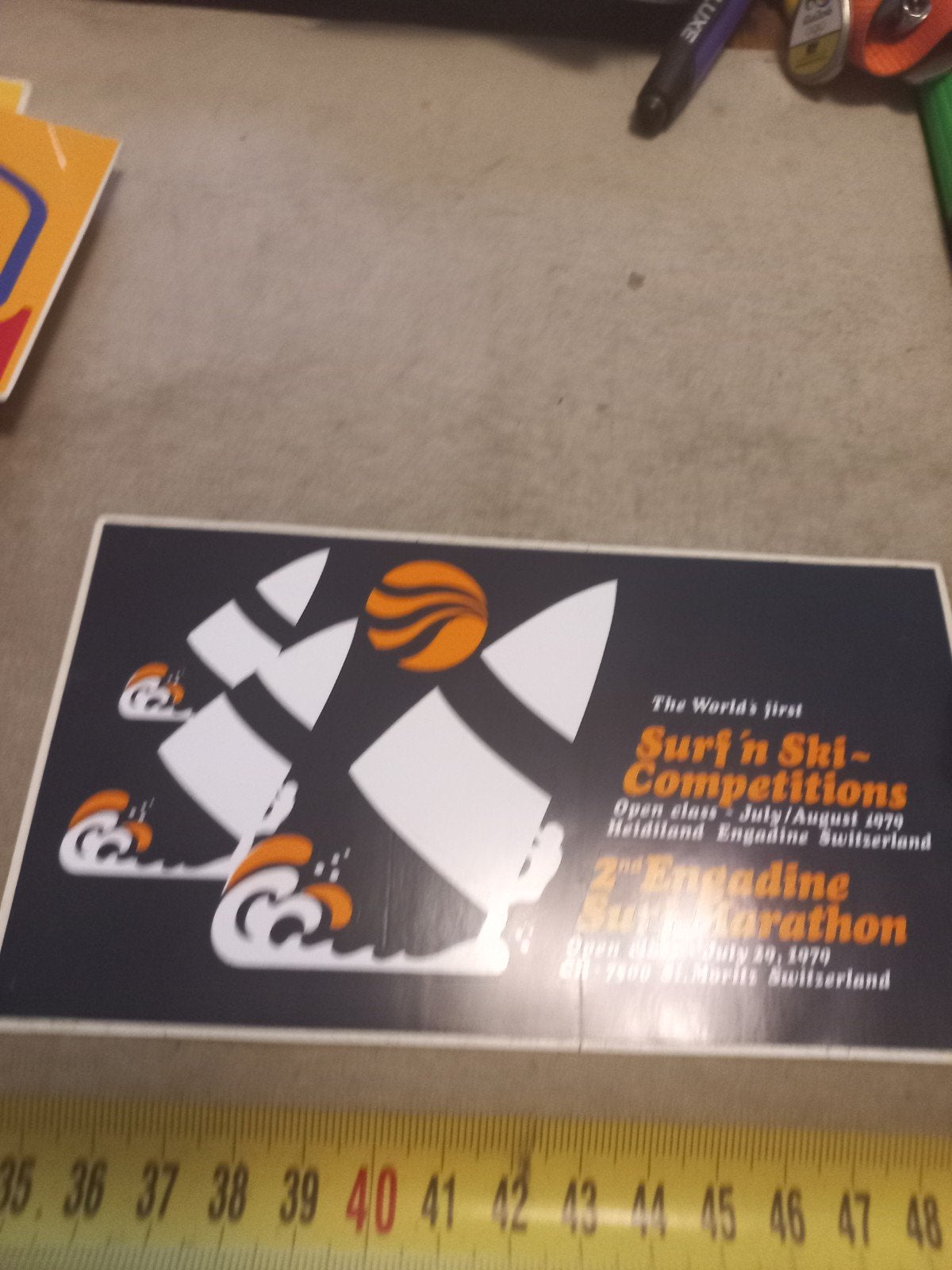 Vintage Surf 'n Ski Competitions sticker 1979, Ophalen of Verzenden, Gebruikt