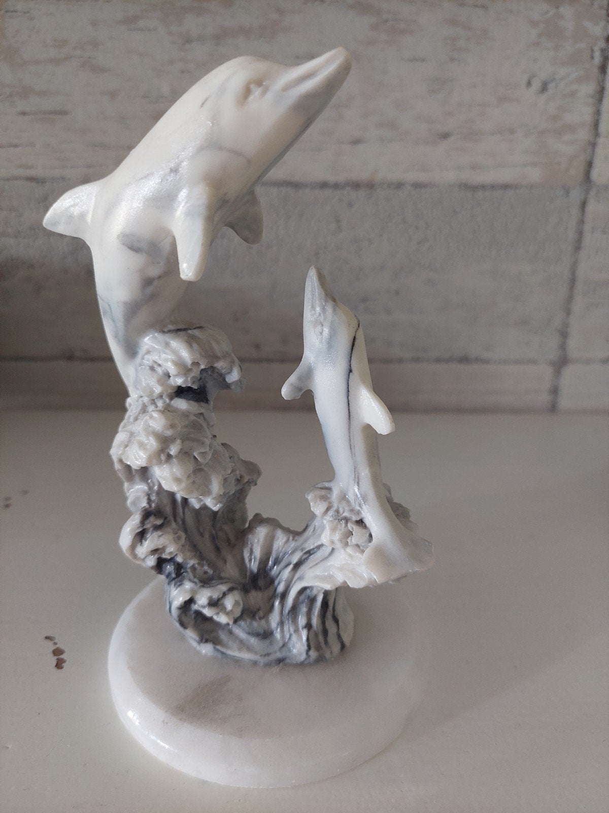 Marmeren dolfijnen beeldje - Decoratief en elegant, Verzamelen, Beelden en Beeldjes, Ophalen, Zo goed als nieuw, Dier
