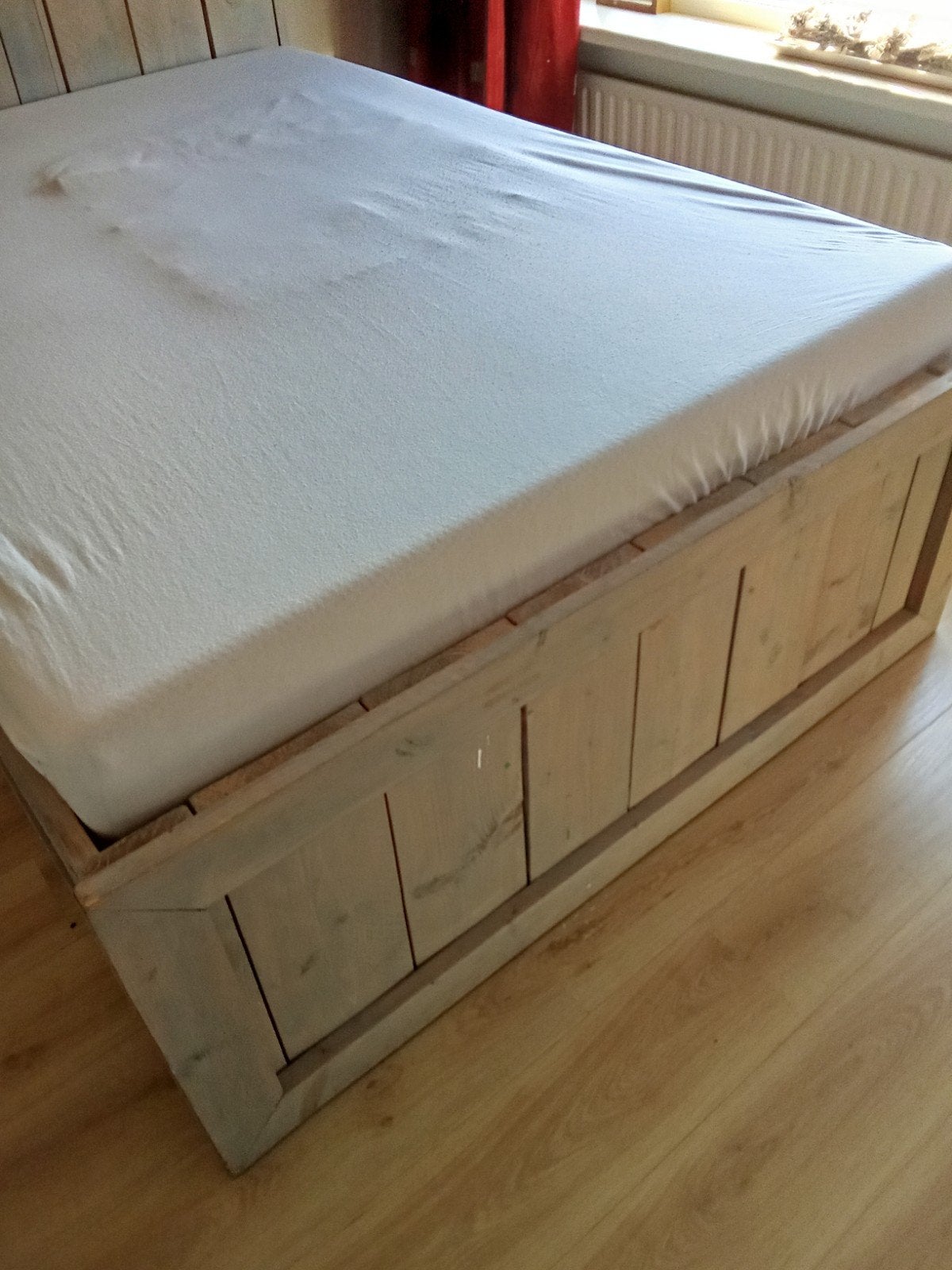 Te koop steiger bed, Ophalen, Tweepersoons, Hout, 140 cm