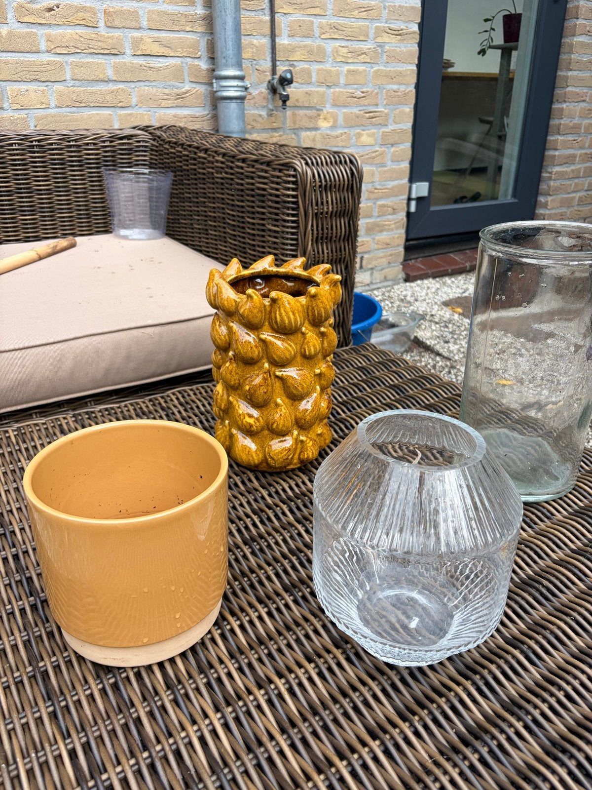 Diverse bloempotten en vazen - Gebruikt, Ophalen, Gebruikt, Rond, Binnen