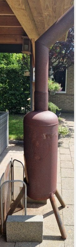 Tuinhaard - Terrashaard - Vuurton - Tuinkachel Roestkleurig, Tuin en Terras, Tuinhaarden, Gebruikt, Ophalen
