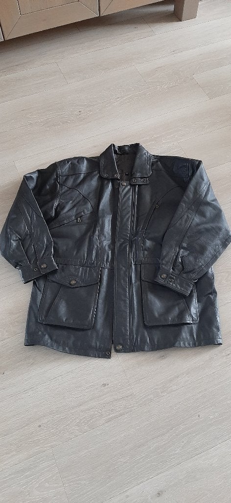 Nieuwe leren jas van het merk Masens, Maat 52/54 (L), Zwart, Nieuw, Masens