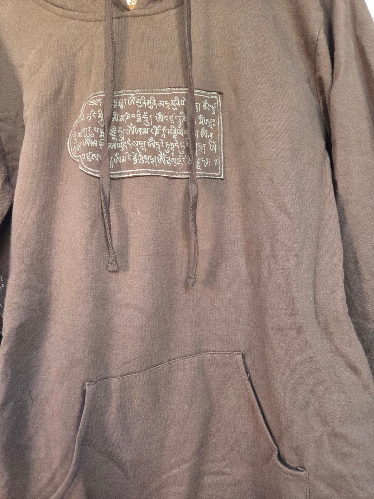 Nieuwe bruine hoodie met unieke print, Maat 52/54 (L), Bruin, Nieuw, Hippie