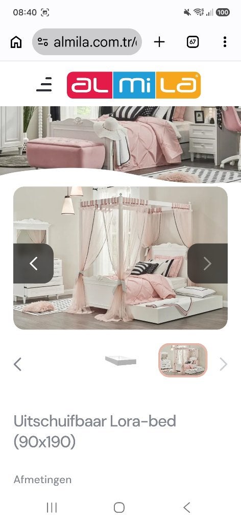 Kinderbed, Ophalen, 85 tot 100 cm, Zo goed als nieuw, Matras