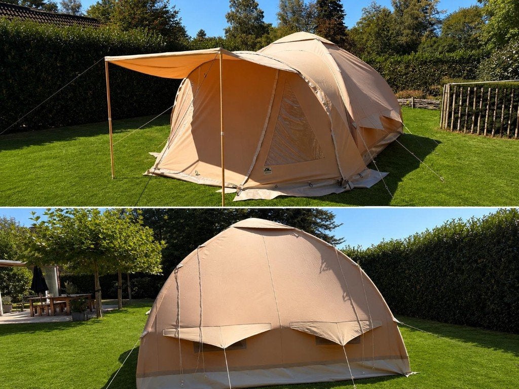 Karsten tent 350 - Opblaastent, Caravans en Kamperen, Tenten, Ophalen, Gebruikt, Tot en met 4