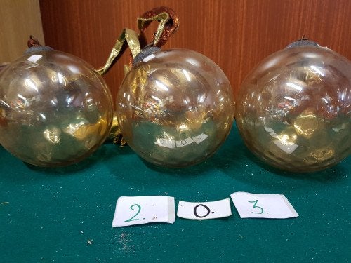 203 ] decoratie ballen champagne, Ophalen of Verzenden, 'T Olde Gre-j, Info@toldegrej.nl, Endepoelstraat 20f Didam