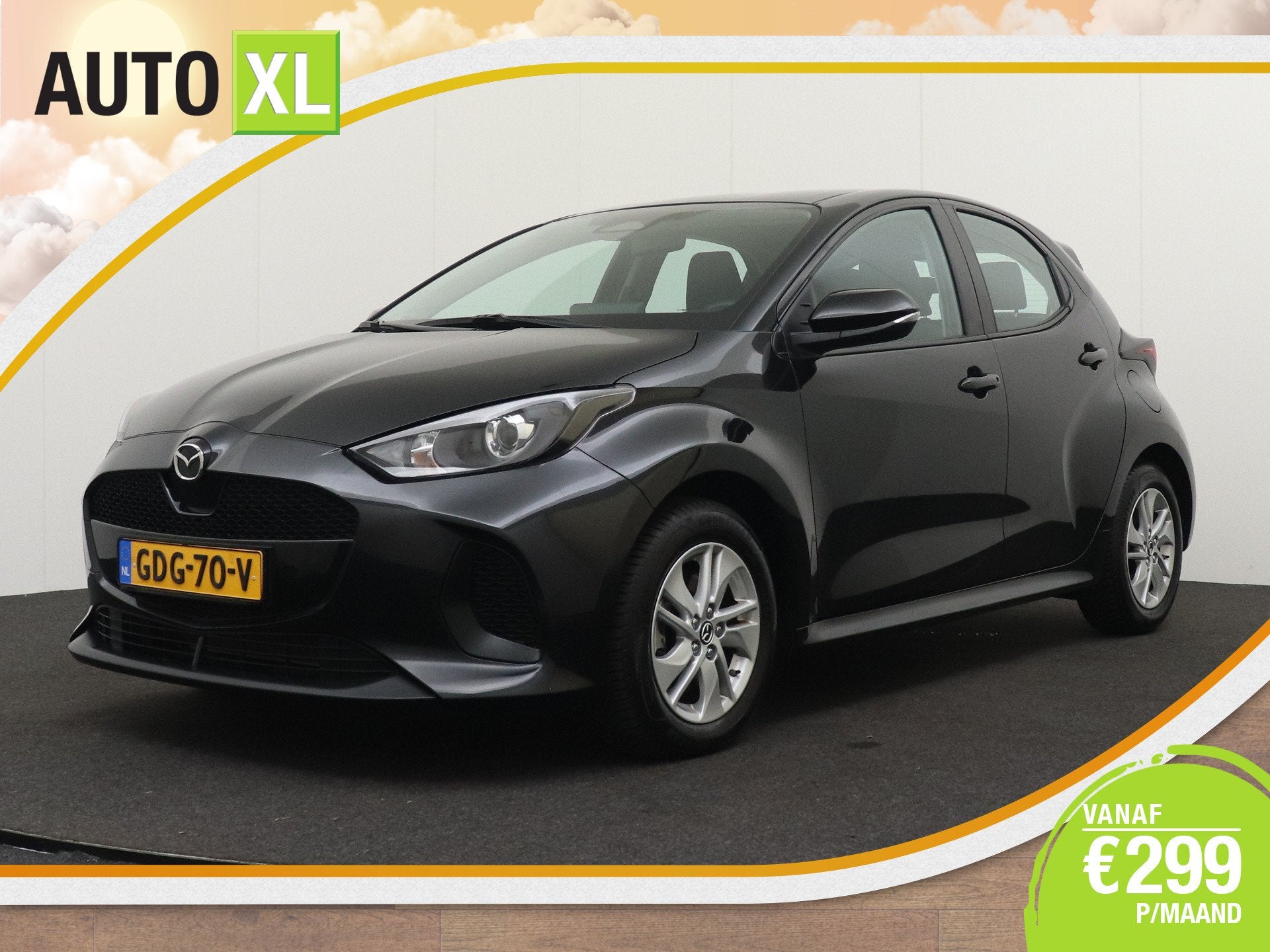 Toyota Yaris Mazda 2 1.5 Hybrid Centre-line Carplay Camera C, Dealer onderhouden, Gebruikt, 450 kg, Zwart