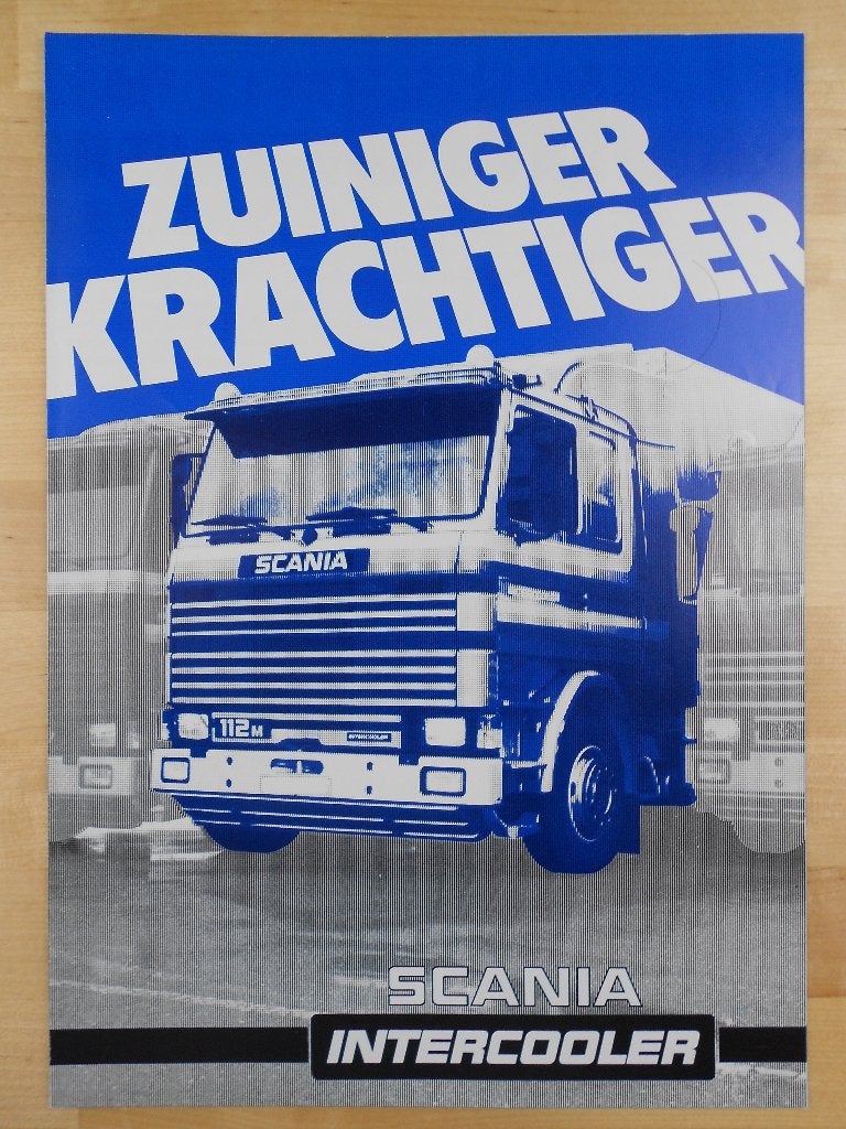 Scania 112 Intercooler Motor Brochure 1984 – R112 T112, Ophalen of Verzenden, Zo goed als nieuw, Overige merken, Scania