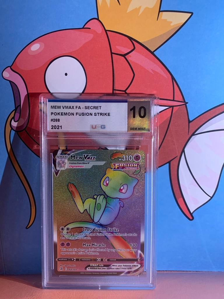 Mew VMAX FA Secret #268 Fusion Strike UCG 10 Gem Mint, Ophalen of Verzenden, Nieuw, Losse kaart, Foil