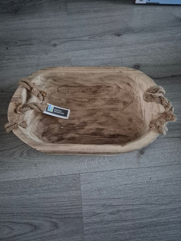 schaal bak mand hout zie foto, Schaal, Ophalen of Verzenden, Zo goed als nieuw, Ovaal