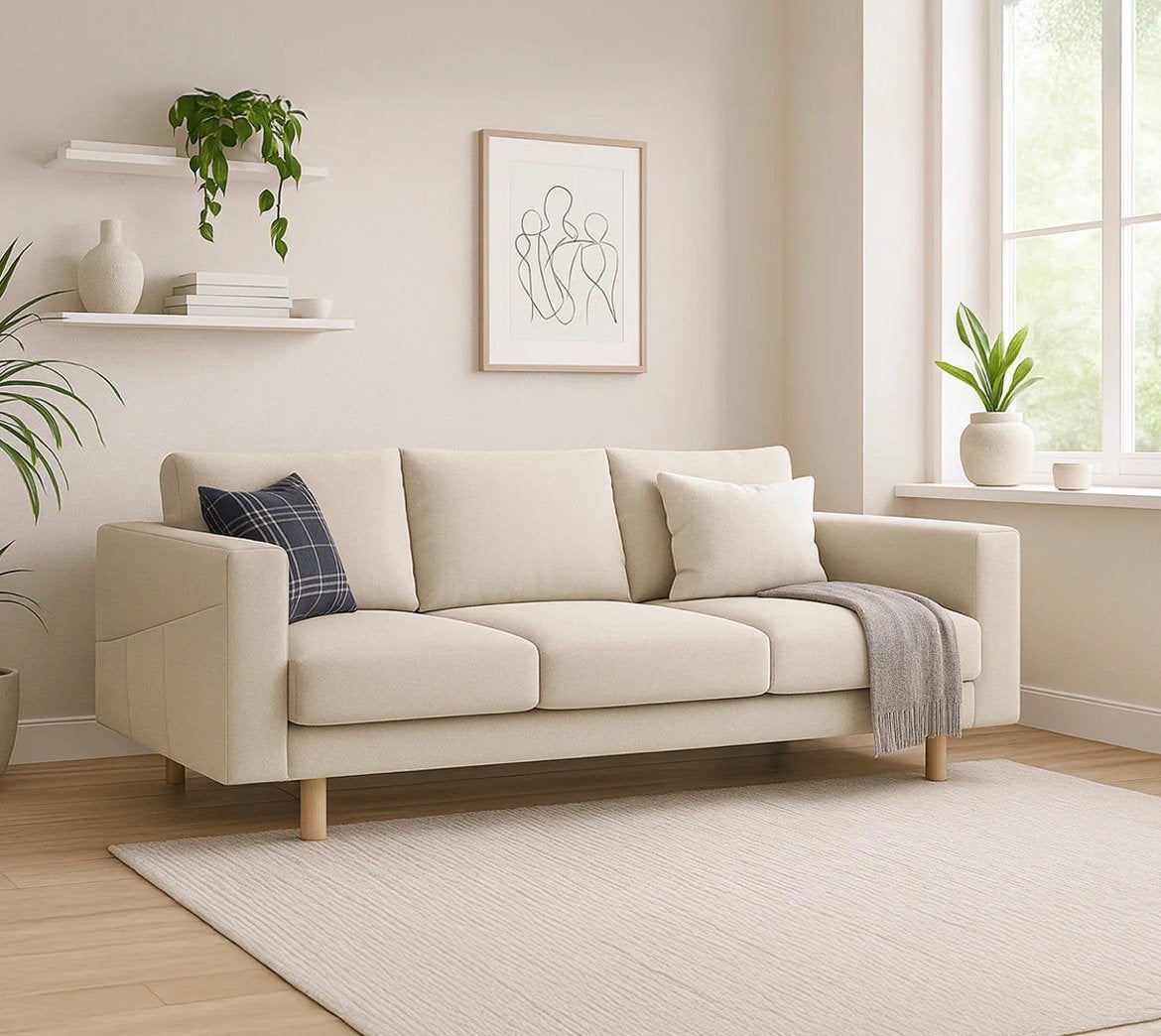 Gezocht: Ikea Norsborg 3-zits beige hoezen, Ophalen of Verzenden, Zo goed als nieuw, 75 tot 100 cm, Tweepersoons