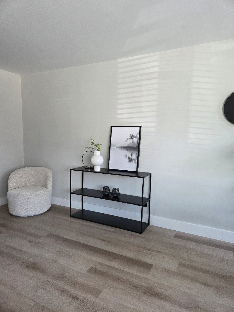 Sitetable zwart metaal, Huis en Inrichting, Ophalen, Gebruikt, 100 tot 150 cm, Metaal