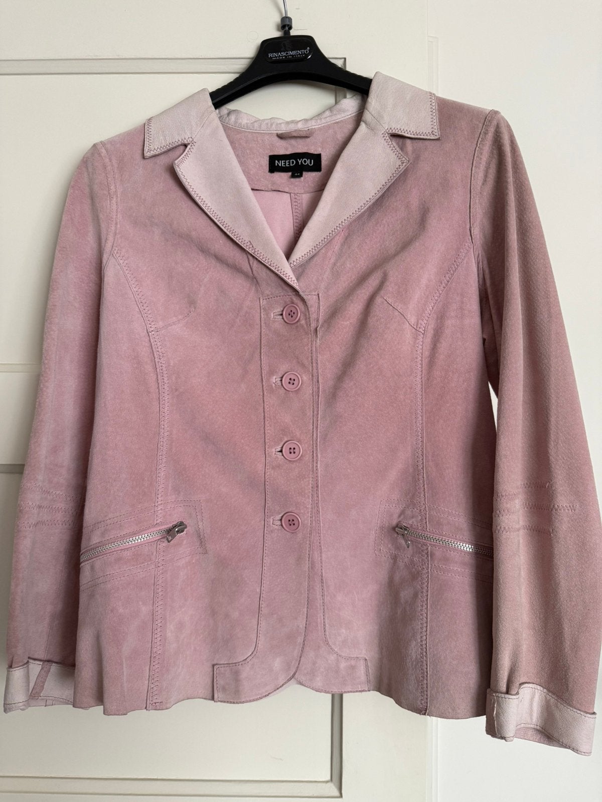 Need You roze suede / leer jasje/ blazer maat 44, Maat 42/44 (L), Ophalen of Verzenden, Zo goed als nieuw, Jasje