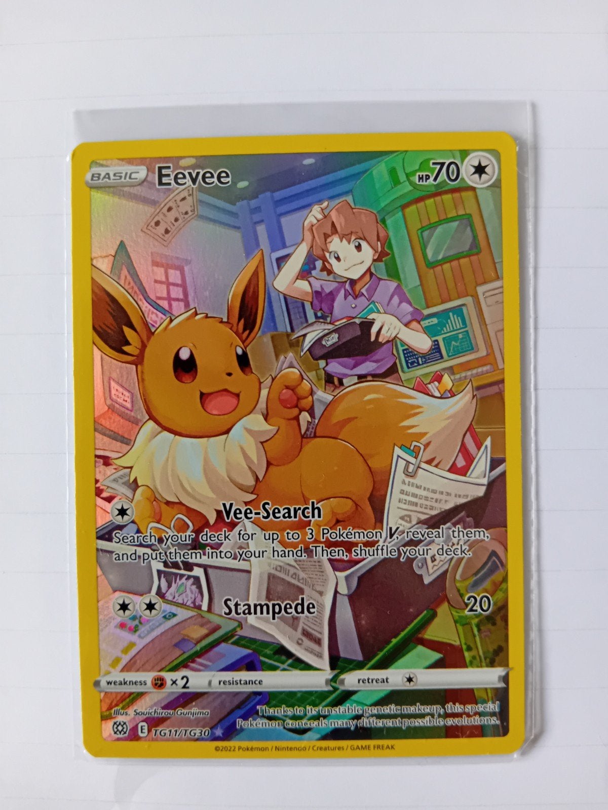 Pokémon Eevee TG11/TG30 Trainer Gallery Kaart, Ophalen of Verzenden, Zo goed als nieuw, Losse kaart