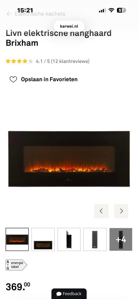 Livn elektrische hanghaard Brixham, Huis en Inrichting, Kachels, Overige soorten, Elektrisch, Ophalen of Verzenden, Zo goed als nieuw