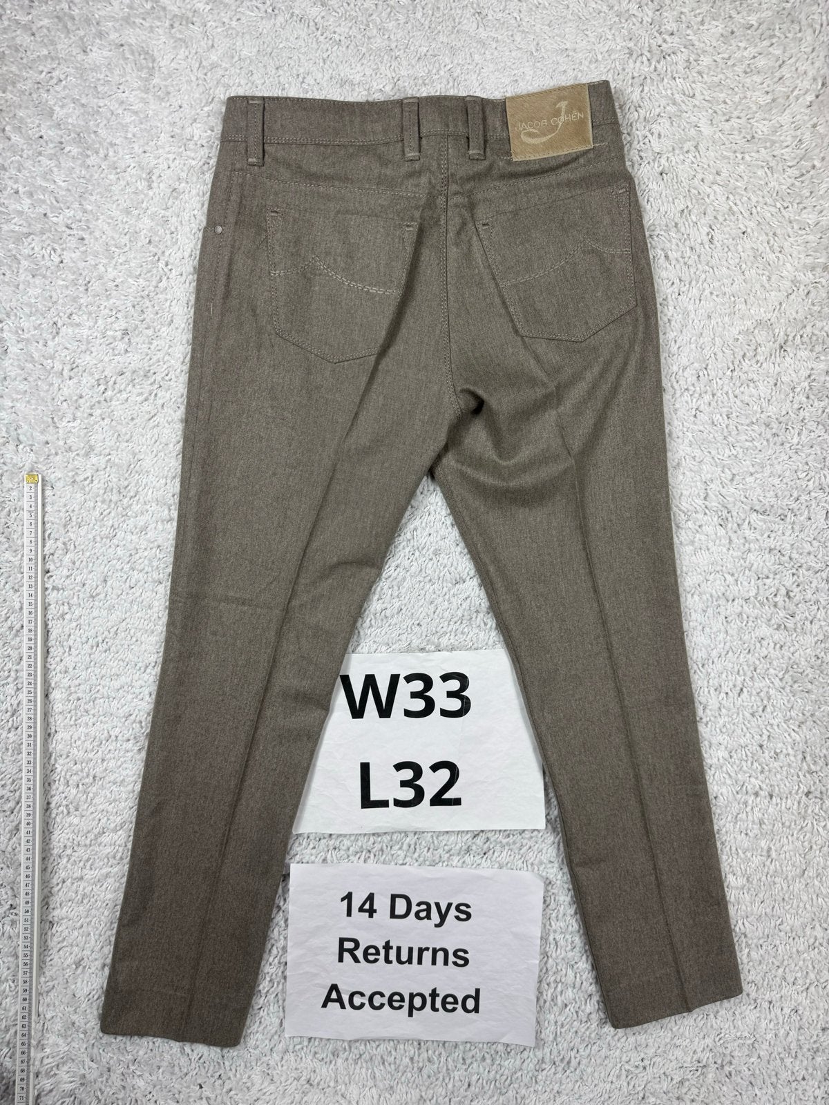 Jacob Cohën 688 Bard Wool Comfort Jeans Bruin Grijs W33 L32, Bruin, Overige maten, Ophalen of Verzenden, H