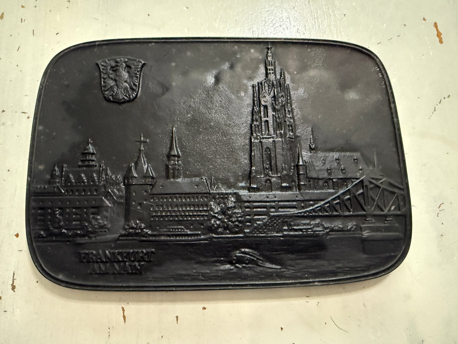 Vintage Buderus Gietijzeren Plaquette Frankfurt am Main, Ophalen of Verzenden