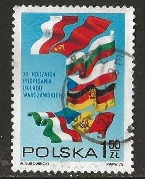 Polen 20, vlaggen voor cadee, Verzenden, Polen, Gestempeld