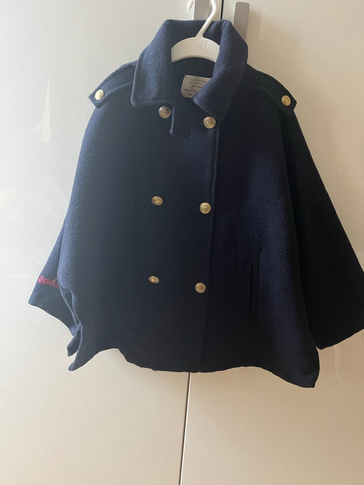 Zara Girls Marineblauwe Cape Jas Maat 128 (7/8 jaar), Ophalen of Verzenden, Nieuw, Meisje
