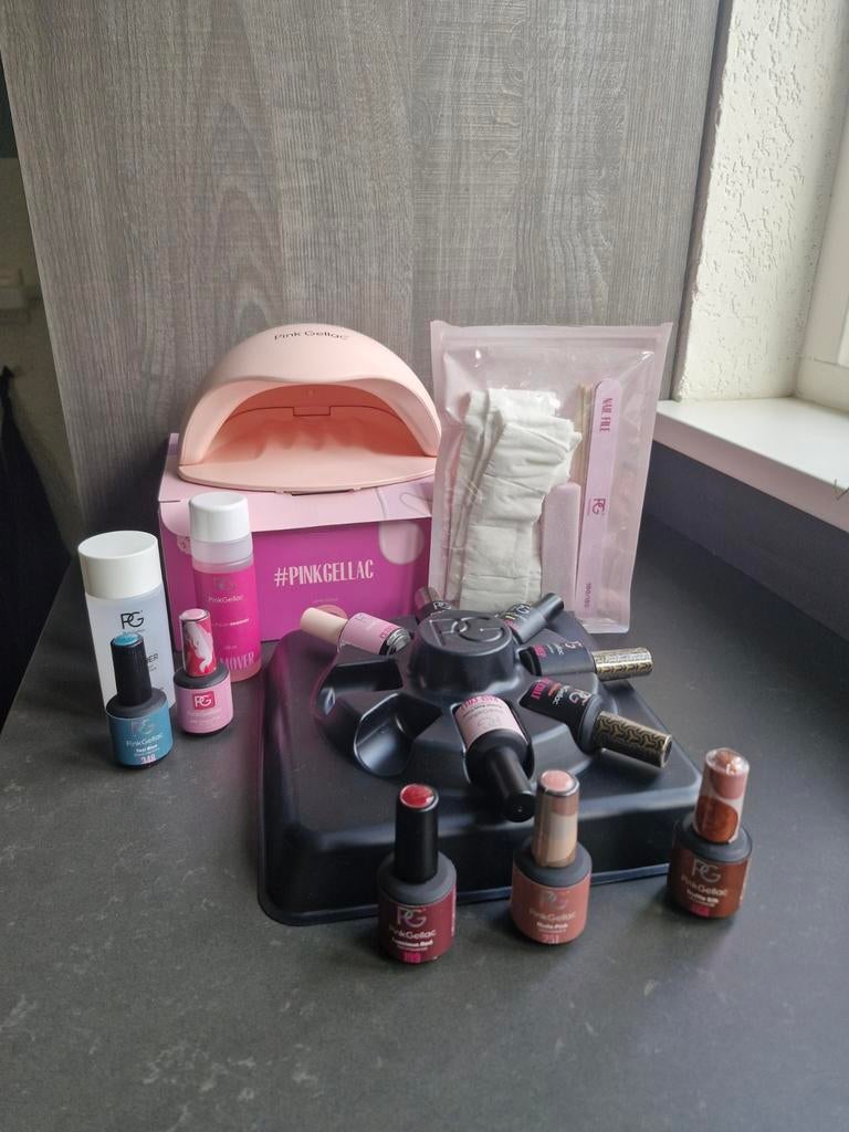 Pink Gellac complete set - zo goed als nieuw, Ophalen of Verzenden, Zo goed als nieuw, Overige kleuren, Handen en Nagels