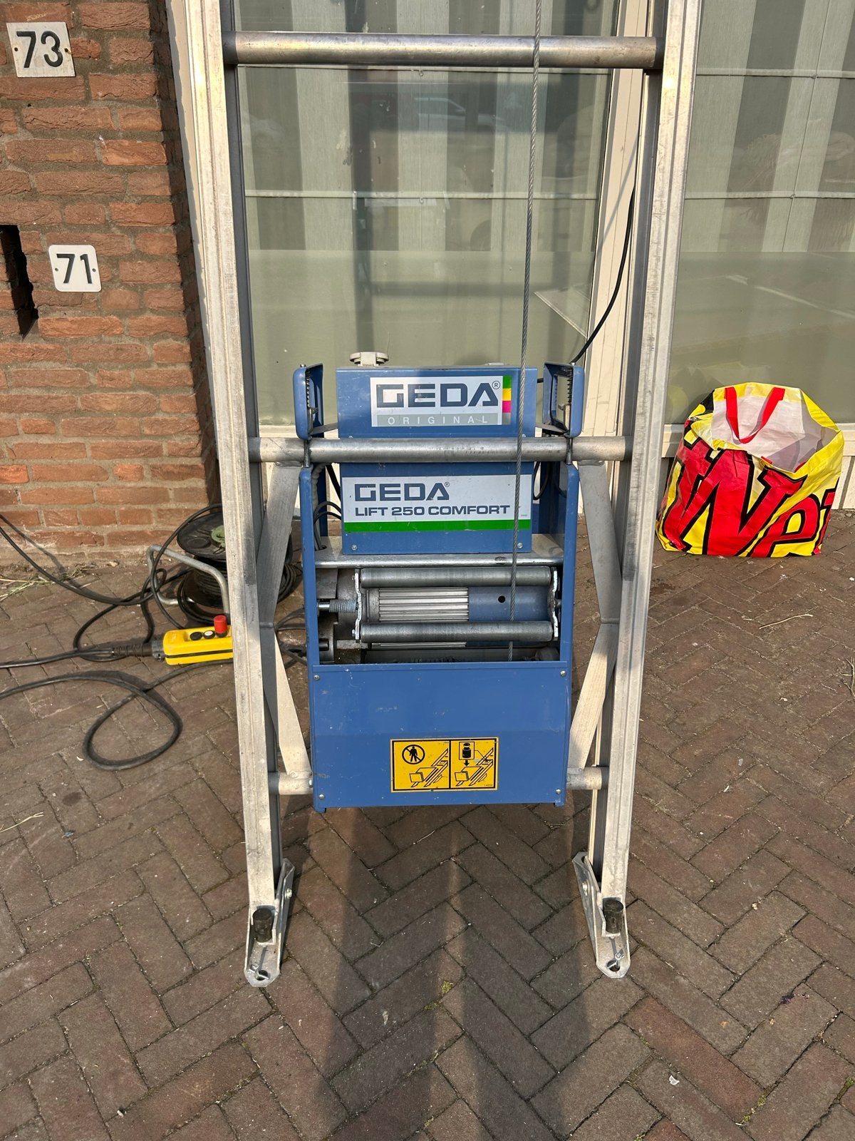 GEDA Lift 250 Comfort Ladderlift Pannenlift Solarlift 11m., Ophalen, Gebruikt, Bouwlift